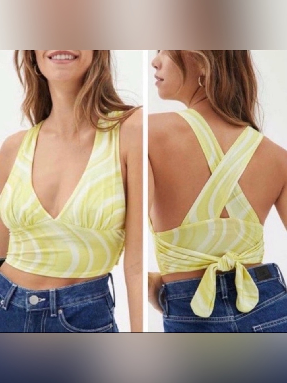 Urban Outfitters Phoenix Plunging Tie-Back Tank Top